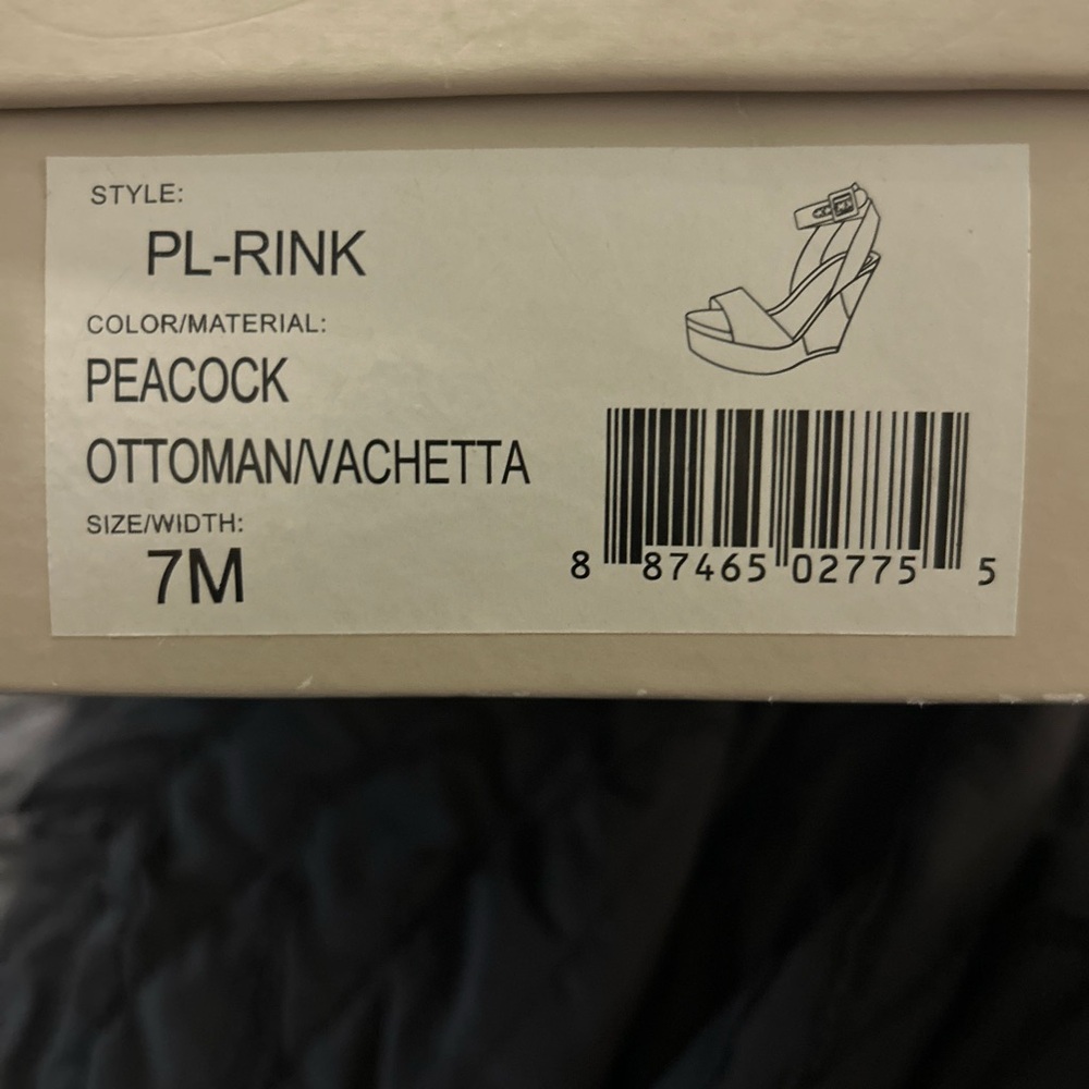 Peacock Ottoman Vachetta Wedge Sandals